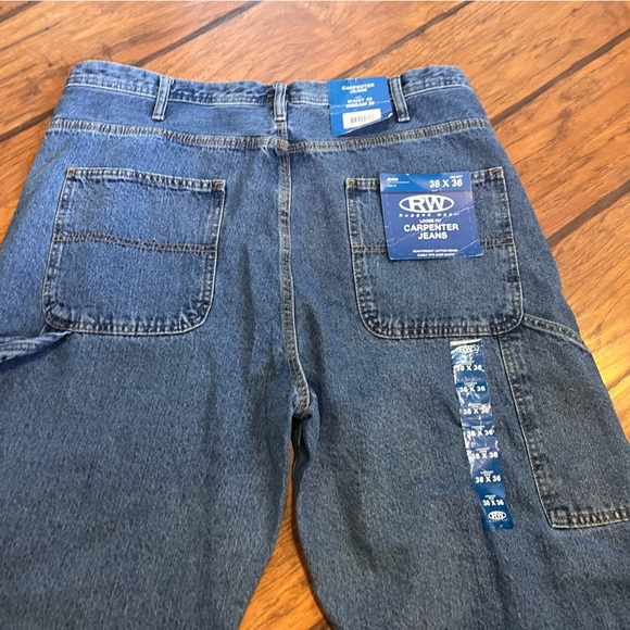 Rugged Wear RW Carpenter jeans men’s 38x36 blue Loose Fit straight NWT heavy - Picture 8 of 12
